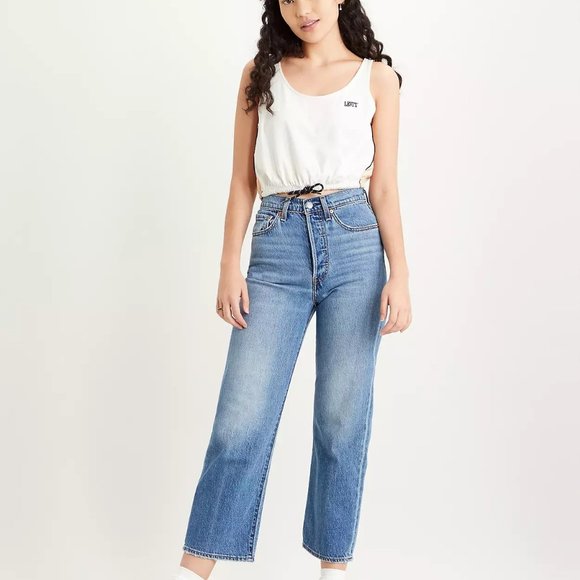 NEW LEVIS PREMIUM RIBCAGE STRAIGHT ANKLE JEANS, W27xL29 - Picture 1 of 10